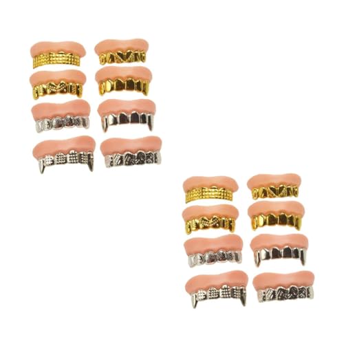 Homoyoyo 8 Stück Vergoldete Für Halloween - Hip Hop Zähne Mit Vampir-Fang Design Perfekte Accessoires Für Zombie Kostüm Und Partys Homoyoyo 8 Stück Vergoldete Für Halloween - Hip Hop Zähne Mit Vampir-Fang Design Perfekte Accessoires Für Zombie Kostüm Und Partys von Homoyoyo