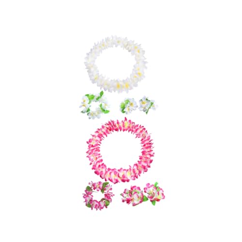 Homoyoyo 8 Stücke Hawaii Kranz Hängen Ornament Verdicken Blumengirlande Hals Anhänger Leistung Armband Partei Liefert (weiß + Rosa) von Homoyoyo