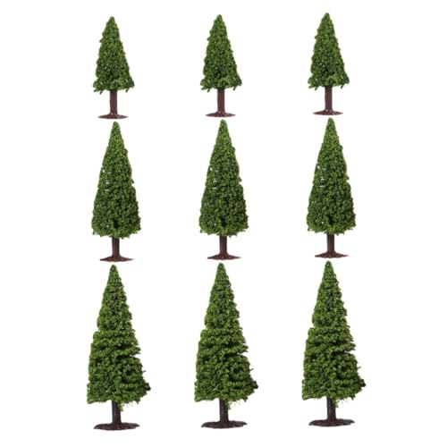 Homoyoyo 9 Stück Teiliges Miniatur Bäume Modellbäume Kunstbaum für Diorama Landschaft Architektur Modellbau Eisenbahn Zubehör Militärgrün für DIY Basteln von Homoyoyo