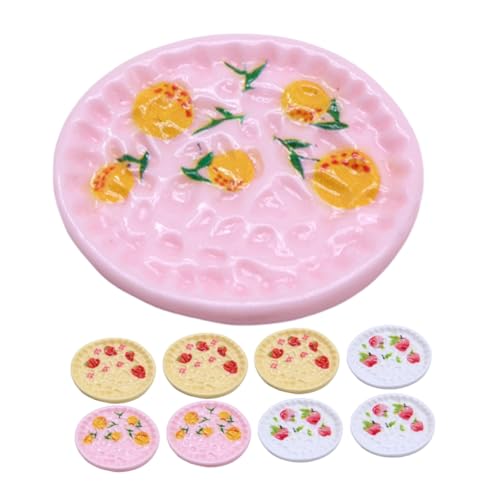 Homoyoyo 9stücke Puppenhausdeko Kuchenmodell Requisiten-Essen Mini-Spielzeug Aus Harz Mini-Teller Mini-tablett-Spielzeug Für Küche Szene Dekoration Pretend Spielen von Homoyoyo