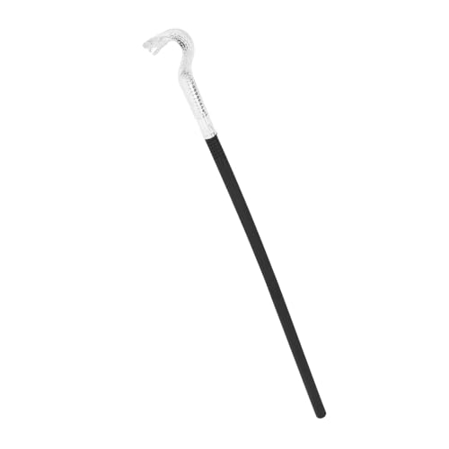 Homoyoyo Ägyptischer Schlangenstab Cosplay Gehstock Prop aus Robustem Abs Leichtes Halloween Kostüm Zubehör Stäbe mit Silbernem Schlangenkopf Dekorativer Zauberstab für Party und Aufführung von Homoyoyo