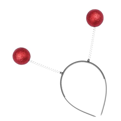 Homoyoyo Alien Stirnband Mit Glitzerkugeln – Lustiger Haarreifen Für Karneval Und Halloween - Weltraum- Farbenfrohes Plastik Zubehör Ideal Für Partys Und Kostüme Rot von Homoyoyo