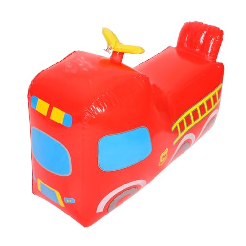 Homoyoyo Aufblasbares Feuerwehr Auto aus Strapazierfähigem PVC Leuchtend Rot Tragbar Wiederverwendbar Aufblasbarer Tumbler für Kleinkinder Jahre Sicheres Outdoor Sitzspielzeug von Homoyoyo