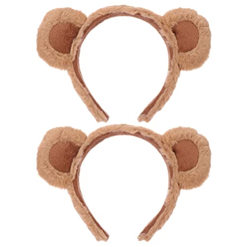 Homoyoyo Bärenohren Stirnband:2 Stück Chipmunks Ohren Plüsch Tierohren Kopfbedeckung Haarband für Erwachsene Kinder Weihnachtsfeier Cosplay Kostüm Bären Ohren (2) von Homoyoyo