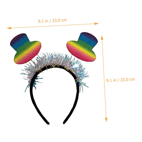 Homoyoyo Buntes Haarband mit Kleinem Hut Design Party Haar Accessoire Farbenfrohes Stirnband für Mädchen Cosplay Geburtstag Weihnachtsfeier Kopfbedeckung von Homoyoyo
