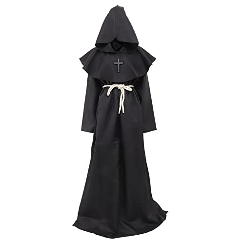 Homoyoyo Cosplay-Kostüme Umhang mit Kapuze Männer Halloween-Renaissance-Gewand Nonne Halloween-Mönch-Kostüm Kostümfrauen Priestergewand Halloween-Mönchsrobe Mönch Umhang Polyester Schwarz Homoyoyo Cosplay-Kostüme Umhang mit Kapuze Männer Halloween-Renaissance-Gewand Nonne Halloween-Mönch-Kostüm Kostümfrauen Priestergewand Halloween-Mönchsrobe Mönch Umhang Polyester Schwarz von Homoyoyo