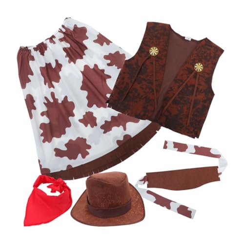 Homoyoyo Cowgirl Kostüm Western Outfit mit Weste Hut Bandana und Rock Authentisches Westen Design für Halloween Geburtstag und Rollenspiele Pflegeleicht und Komplett Homoyoyo Cowgirl Kostüm Western Outfit mit Weste Hut Bandana und Rock Authentisches Westen Design für Halloween Geburtstag und Rollenspiele Pflegeleicht und Komplett von Homoyoyo