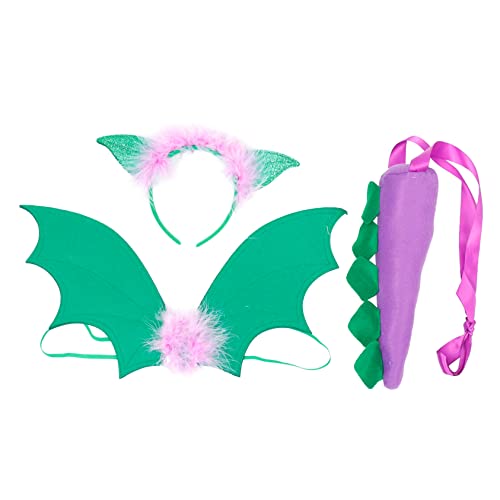 Homoyoyo Dinosaurier Flügelkostüm Set Für – Drache Mit Und Stirnband - Perfekt Für Kostümpartys - Fasching Und Rollenspiele Aufregender Dino Spaß Für Kleine Abenteurer von Homoyoyo