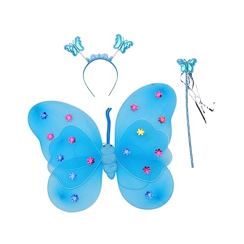 Homoyoyo Doppelschicht -Schmetterlingsflügelspielzeug Kostüm Feenflügel für Kleinkinder schmetterlingsflügel Stoff Blau Homoyoyo Doppelschicht -Schmetterlingsflügelspielzeug Kostüm Feenflügel für Kleinkinder schmetterlingsflügel Stoff Blau von Homoyoyo