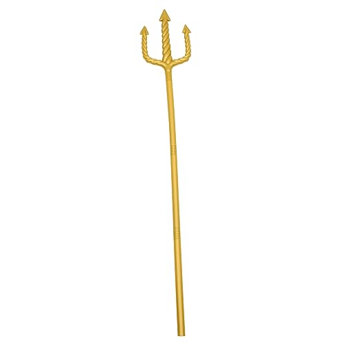 Homoyoyo Dreizack Goldene Dreizackgabel Halloween Party Requisiten ausfallen Teufel Cosplay Dämonenmaske Gabelstütze Plüsch Teufelsstütze Halloween-Dämonendekoration Plastik von Homoyoyo