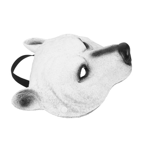 Homoyoyo Eisbär-Maske Masken Bausätze Kostüm tragen Schlafmaske aus Seide halloween costume halloween kleidung halloween gesichtsmaske hallooween maske Bärenmaske für Frauen PU-Maske Weiß von Homoyoyo