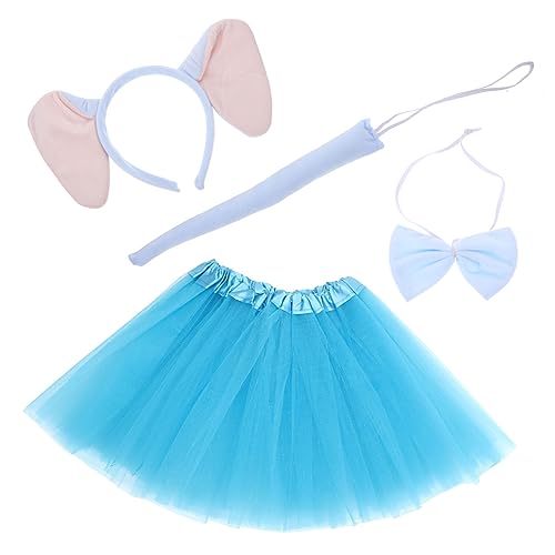 Homoyoyo Elefanten Kostüm Set Erwachsene mit Elastischem Tüllrock Weichem Elefantenohren Stirnband und Fliege Bequemes Kostümzubehör für Halloween Karneval Party Geburtstage von Homoyoyo
