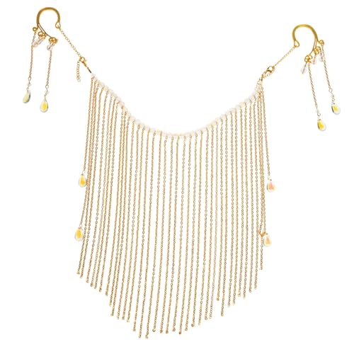 Homoyoyo Elegante Goldene Gesichtsschleier Mit Strass Für Maskerade-Partys – Funkelnder Gesichtsschmuck Für Stilvolle Auftritte Und Besondere Anlässe von Homoyoyo