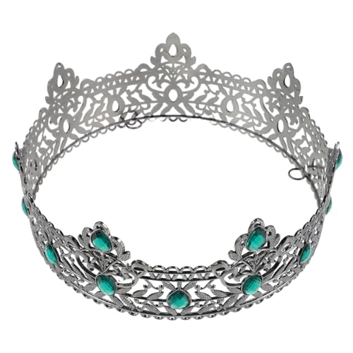 Homoyoyo Elegante Herrenkrone mit Funkelnden Strasssteinen Mittelalterlicher Full-round Crown Haarschmuck für Hochzeiten Prom-partys Kostüme und Geburtstagsdeko Königliches Accessoire für von Homoyoyo