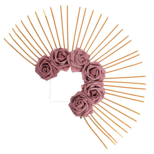 Homoyoyo Extravaganter Rosenblüten Stirnband Haarreif mit Großer Gothic Accessoire für Halloween Cosplay Party und Fotoshooting Auffälliges Damen Kopfstück für Festliche Anlässe Homoyoyo Extravaganter Rosenblüten Stirnband Haarreif mit Großer Gothic Accessoire für Halloween Cosplay Party und Fotoshooting Auffälliges Damen Kopfstück für Festliche Anlässe von Homoyoyo