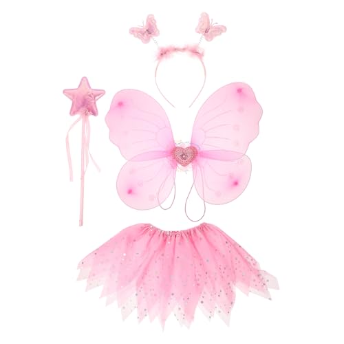 Homoyoyo Fairy Rock Kostüm Mit Flügel Zauberstab Und Haarreif Teiliges Für Mädchen Ideales Cosplay Kleid Für Festivals Und Partys von Homoyoyo