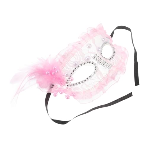 Homoyoyo Feder Maske Frauen Maskieren Maskerade Für Frauen Halloween Leuchten Cosplay Halbe Maskerade Halloween Gesicht Kostüm Maske Halloween-maske Augenmaske Maskerademaske Plastik Rosa von Homoyoyo