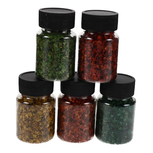 Homoyoyo Flaschen Miniatur Laub Realistische DIY Landschaftsmaterial für Modellbahnen Bonsai Diorama Detailreiche Herbst-Dekoration pro Flasche von Homoyoyo