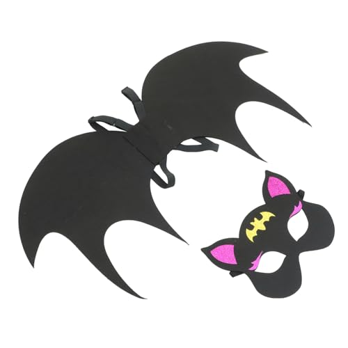 Homoyoyo Fledermaus Kostüm mit Schwarzen Flügeln und Maske Langlebig und Bequem für Halloween Karneval Cosplay und Mottopartys Große Jahre Realistisch und Sicher von Homoyoyo