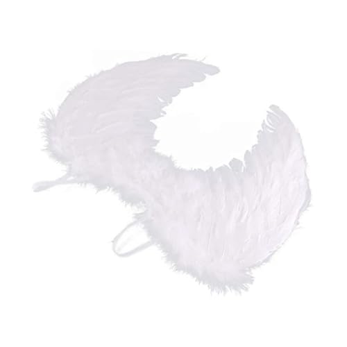 Homoyoyo Flügel Kostüm Requisiten Flügel Für Cosplay Engel Weihnachtsdekorationen Feiertagsparty Gefiederte Feenflügel Halloween LED Skelettflügel Federflügel Tier Weiß von Homoyoyo