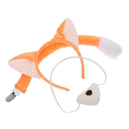 Homoyoyo Fuchsohren Haarreif Nase Set Niedliches Fuchs Cosplay Kostüm Aus Kunstpelz Für Halloween Karneval Fasching Und Partys Spaß von Homoyoyo
