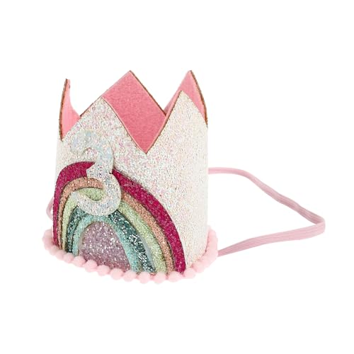 Homoyoyo Geburtstagskrone Für Mädchen – Funkelnde Tiara Für Den 3 Geburtstag - Kreative Krone Mit Regenbogen-Spitze Ideales Foto Accessoire Für Die Feier Perfekt Für Kleine Prinzessinnen von Homoyoyo