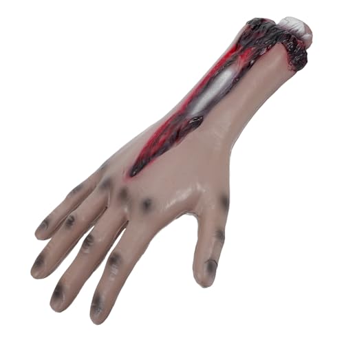 Homoyoyo Gefälschte Abgetrennte Hand: Menschliche Körperteile Pu-Handfläche Gruseliger Gebrochener Abgeschnittener Arm Halloween-Dekoration Für Spukhaus-Partys. Zubehör von Homoyoyo