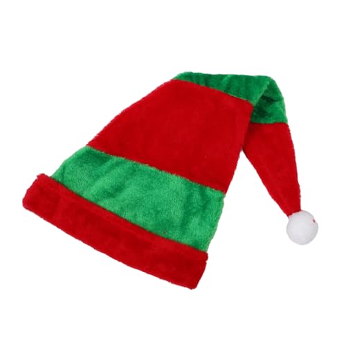 Homoyoyo Gestreifter Clownhut aus Plüsch Weihnachten Weihnachtsmütze Weihnachtsfeier Weihnachtsbaum Hut Elfen Hut Nikolausmütze Masse von Homoyoyo