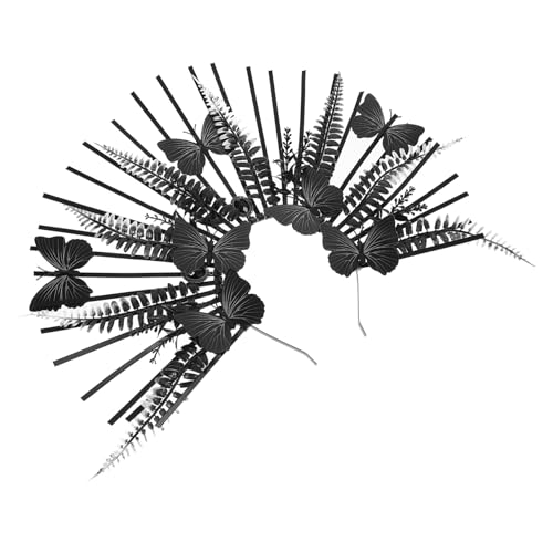 Homoyoyo Gothic Butterfly Stirnband Damen Haarreif Halloween Haarschmuck Schwarzes Day Of The Dead Headpiece Leichtes Kunststoff Haarband Festlicher Kopfschmuck von Homoyoyo