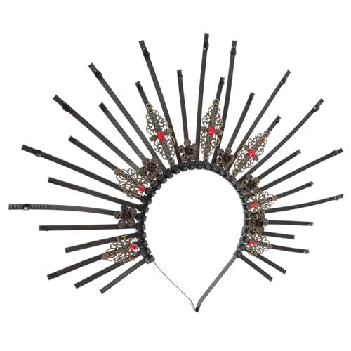 Homoyoyo Gothic Damen Stirnband mit Strass Sonnenstrahlen Design Leichtes Party haarschmuck für Erwachsene Stilvolles Cosplay Zubehör Komfortabel und Modisch für Halloween und von Homoyoyo