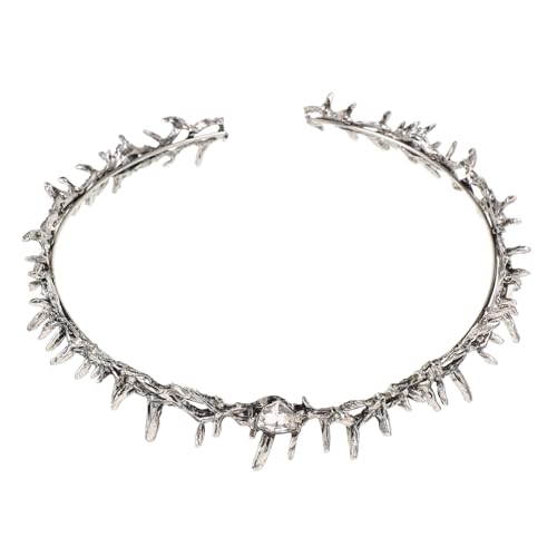 Homoyoyo Gothic Dornenkrone Haarschmuck Silber Handgefertigt Vielseitig Für Halloween Karneval Party Kostüm Zubehör von Homoyoyo