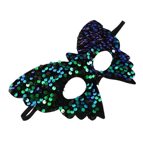Homoyoyo Grüne Schmetterlings Masquerade Maske mit Pailletten Venezianische Halloween Cosplay Maske für Damen Karneval Partys Kostümbälle und Festliche Anlässe von Homoyoyo