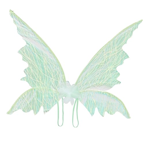 Homoyoyo Grüne Schmetterlingsflügel Kinderkostüm Leichte Flexible Fee Flügel mit Robustem Drahtgestell Farbenfrohes Party und Fotografie Accessoire für Mädchen für Karneval und Fasching von Homoyoyo