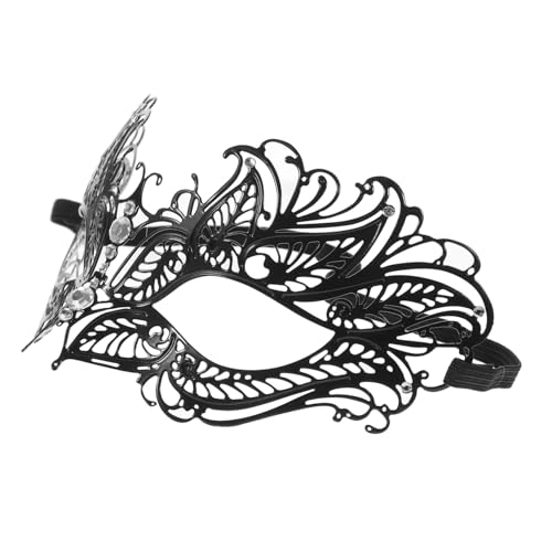 Homoyoyo Halbgesichts Maske Damen Metall Masquerade Maske Schwarz für Halloween Cosplay Karneval Festliches Damenaccessoire Homoyoyo Halbgesichts Maske Damen Metall Masquerade Maske Schwarz für Halloween Cosplay Karneval Festliches Damenaccessoire von Homoyoyo