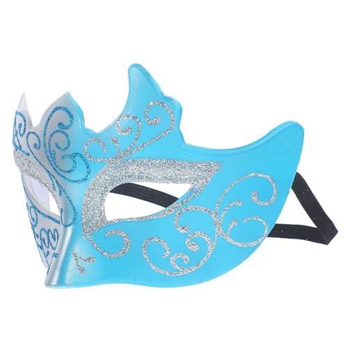 Homoyoyo Halbgesichts Maske Silber Blau Leichte Cosplay Party Maske Bunte Festival Halbmaske für Halloween Karneval Kostüm und Maskenball Unisex Auffälliges Accessoire von Homoyoyo
