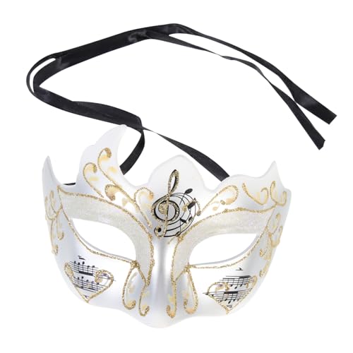 Homoyoyo Halbgesichts Venezianische Maske Damen Weiß Kostüm Masquerade Ball Halloween Party Cosplay Zubehör für Frauen von Homoyoyo
