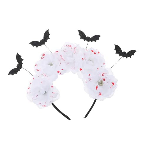Homoyoyo Halloween Fledermaus Haarreif aus Filz Flexibles Party Kostüm Accessoire für Damen und Mädchen Langlebiger und Halloween Cosplay mit Blutrotem Blumenmuster von Homoyoyo