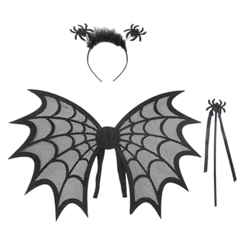 Homoyoyo Halloween Flügel Kostüm Set Filz Leichtes Langlebiges Zubehör mit Haarreif Weicher Bequemer Sitz Auffälliges Design für Party Rollenspiel und Karneval für Gruselige Verkleidung von Homoyoyo