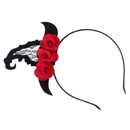 Homoyoyo Halloween Haarband Rotes Blumen Haarreif Komfortabel Klassisch Gestaltet Für Halloween Party und Zubehör von Homoyoyo