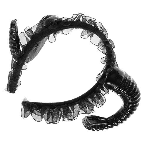 Homoyoyo Halloween Haarreif mit Schwarzen Teufelsschafhörnern Leichtes Strapazierfähiges Stirnband für Party Karneval Festival und Kostümfeiern Einzigartiges Design für Damen und Herren von Homoyoyo