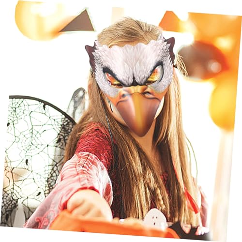 Homoyoyo Halloween Halbgesichts Maske Weißer Design Verstellbares Band Lustige Cosplay Requisite für Karneval Kostümparty Maskenball Mottofeier Unisex Erwachsene von Homoyoyo