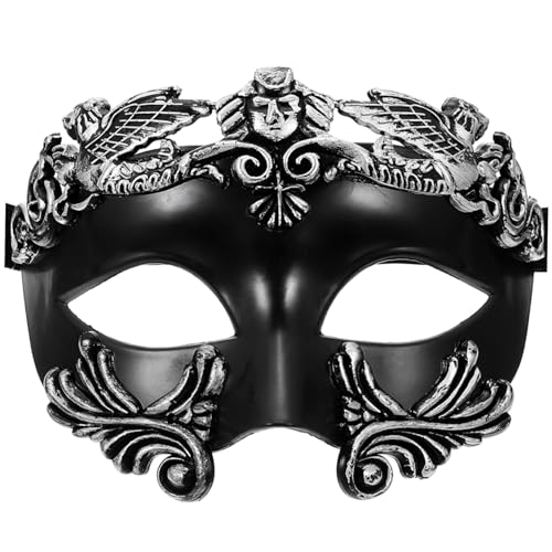 Homoyoyo Halloween Halbgesichtsmaske Kriegerstil Griechisch Römisch Inspiriert Schwarz Silber Leicht Anzuziehen Atmungsaktiv für Halloween Kostüm und Themenpartys Maskenball Karneval Homoyoyo Halloween Halbgesichtsmaske Kriegerstil Griechisch Römisch Inspiriert Schwarz Silber Leicht Anzuziehen Atmungsaktiv für Halloween Kostüm und Themenpartys Maskenball Karneval von Homoyoyo