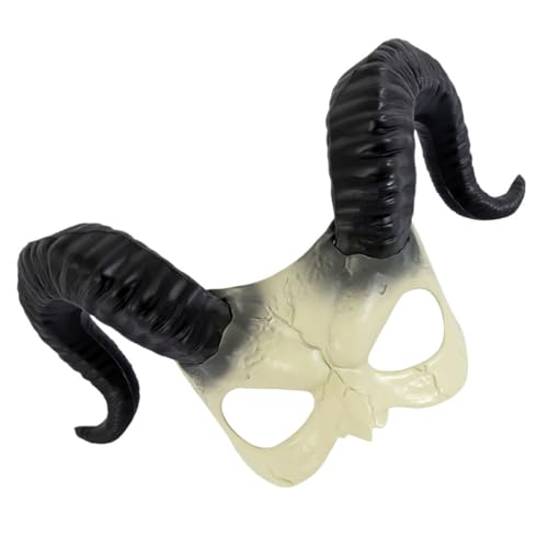 Homoyoyo Halloween Halbgesichtsmaske mit Schafhorn Verstellbare Tierkopfmaske für Karneval Cosplay und Maskerade für Erwachsene Homoyoyo Halloween Halbgesichtsmaske mit Schafhorn Verstellbare Tierkopfmaske für Karneval Cosplay und Maskerade für Erwachsene von Homoyoyo