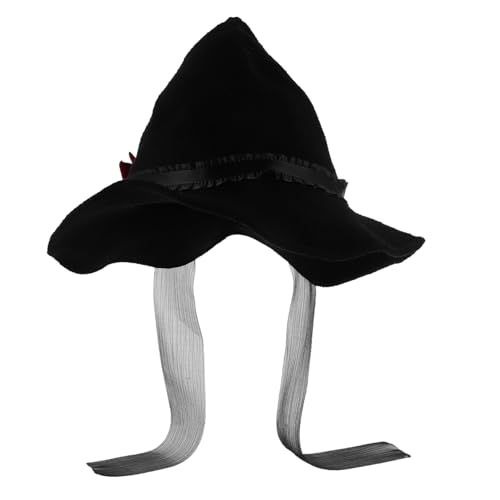 Homoyoyo Halloween Hexenhut Damen Cosplay mit Großer Schleife und Rosenblume Schwarzer Stilvoller Hexenhut für Mädchen Party und Rollenspiel Zubehör Homoyoyo Halloween Hexenhut Damen Cosplay mit Großer Schleife und Rosenblume Schwarzer Stilvoller Hexenhut für Mädchen Party und Rollenspiel Zubehör von Homoyoyo
