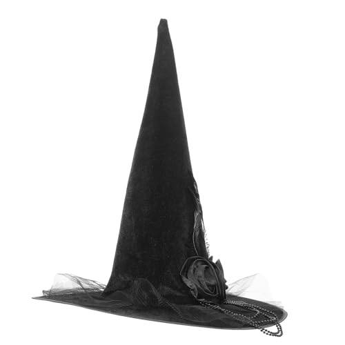 Homoyoyo Halloween Hexenhut Damen Klassischer Schwarzer Party Hexenhut mit Blumen und Federn Langlebige Kostüm Kopfbedeckung für Karneval Fotorequisit und Halloween Party Homoyoyo Halloween Hexenhut Damen Klassischer Schwarzer Party Hexenhut mit Blumen und Federn Langlebige Kostüm Kopfbedeckung für Karneval Fotorequisit und Halloween Party von Homoyoyo