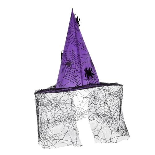 Homoyoyo Halloween Hexenhut mit Spitze und Spinnennetz Leichter Cosplay Partyhut für Erwachsene Dekoratives Halloween Accessoire Vielseitiger Hexenhut für Kostümpartys und Fotosessions Homoyoyo Halloween Hexenhut mit Spitze und Spinnennetz Leichter Cosplay Partyhut für Erwachsene Dekoratives Halloween Accessoire Vielseitiger Hexenhut für Kostümpartys und Fotosessions von Homoyoyo