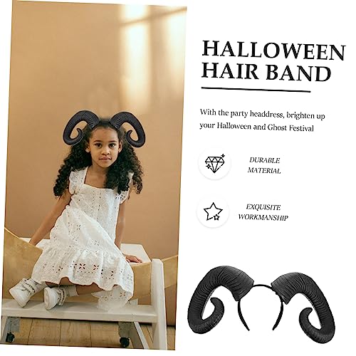 Homoyoyo Halloween Hörner Stirnband Schwarz Kostüm Haarreif für Erwachsene Gruseliges Party Accessoire für Halloween und Geisterfest Leichtes und Sicheres Material Auffälliger Kopfschmuck von Homoyoyo