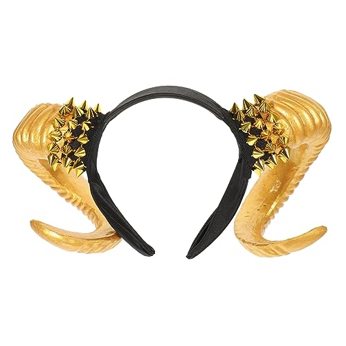 Homoyoyo Halloween Horn Haarschmuck mit Nieten Goldene Schafhörner für Kostümparty DIY Haarreif für Halloween und Besondere Anlässe für Kreative Looks Homoyoyo Halloween Horn Haarschmuck mit Nieten Goldene Schafhörner für Kostümparty DIY Haarreif für Halloween und Besondere Anlässe für Kreative Looks von Homoyoyo
