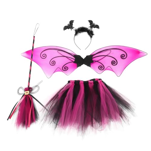 Homoyoyo Halloween Kostüm für Mädchen Teiliges Fledermaus Kostüm mit Tüllrock Flügeln und Haarreif Bequemes Party und Bühnenoutfit Homoyoyo Halloween Kostüm für Mädchen Teiliges Fledermaus Kostüm mit Tüllrock Flügeln und Haarreif Bequemes Party und Bühnenoutfit von Homoyoyo