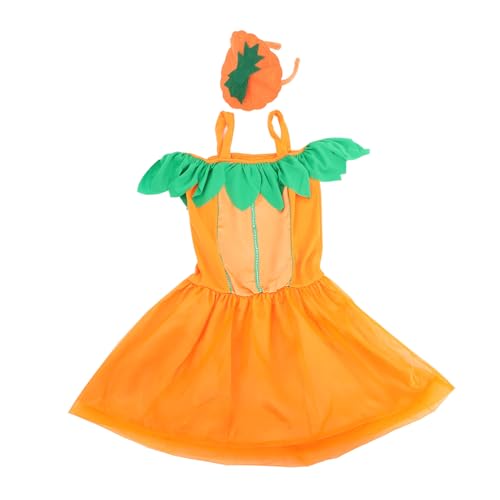 Homoyoyo Halloween Kürbis Kostüm Set für Damen Pumpkin Haarschmuck und Grünem Tüllrock Bequemes Party Outfit für Halloween und Kostümpartys Stilvolles Verkleidungszubehör für Festliche von Homoyoyo
